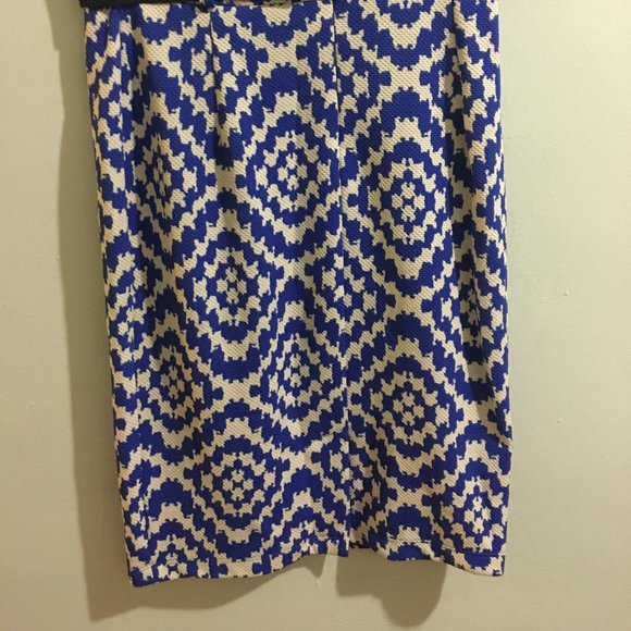 Blue & White Belted Ikat Skirt - Item#24 - Picture 2 of 4